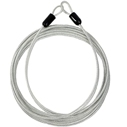 Lumintrail 4 Foot 3mm (1/8th Inch) Braided Steel Coated Security Cable Luggage Lock Safety Cable Wire Double Loop