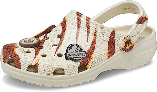 Crocs Unisex Jurassic World Classic Clogs, Dinosaur Slippers, Bone, Numeric_8 US Men