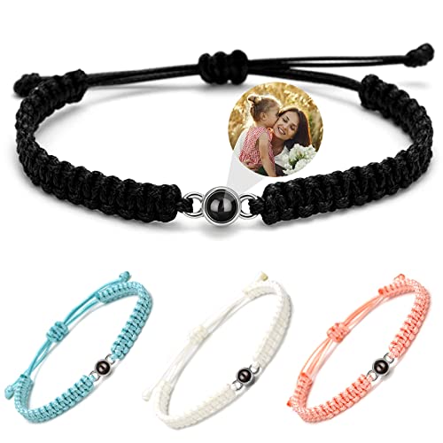 JUBOPE Custom Bracelets with Photos, Projection Bracelet with Picture inside, Picture Bracelet Personalized Photo, Anniversary Memorial Gifts for Women/Men/Couple/Family/Friend/Dog/Cat