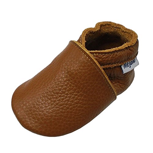Mejale Baby Soft Soled Leather Moccasins Anti-Slip Infant Toddler Shoes First Walkers(Brown,24-36 Mos/6.2in)