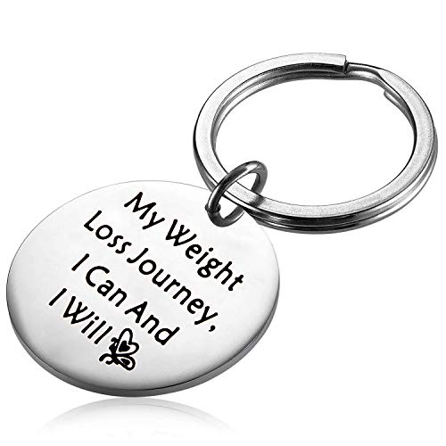 PLITI Weight Loss Keyring My Weight Loss Journey I Can And I Will Diet Journey Weight Tracker Keep Fit Gift for Her (My Weight Loss Key)