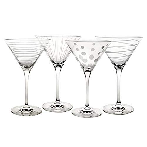Mikasa Cheers Martini Glass, 10-Ounce, Set of 4, White