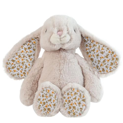 DILLY DUDU Blossom Bunny Rabbit Stuffed Animal Plush Toy Best Gifts 10-Inch（Beige）