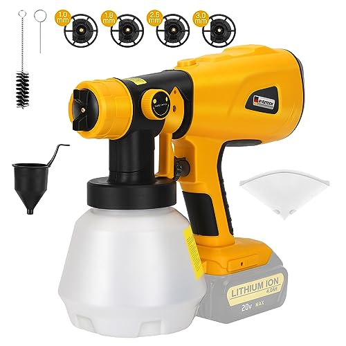 Paint Sprayer for Dewalt 20V MAX Battery, HVLP Spray Paint Gun with Brushless Motor and Copper Nozzle, 200W Cordless Paint Sprayer for Home Interior and Exterior, House Painting(Battery Not Included)