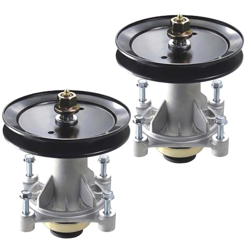 BOSFLAG 2 Pack 587819701 Spindle Assembly with 195945 Pulley Replaces Husqvarna 532187292, 532187281, 532125907, 532192870, 532192872, 587253301, 587125401, Craftsman 187292, 192870, 187281, 192872