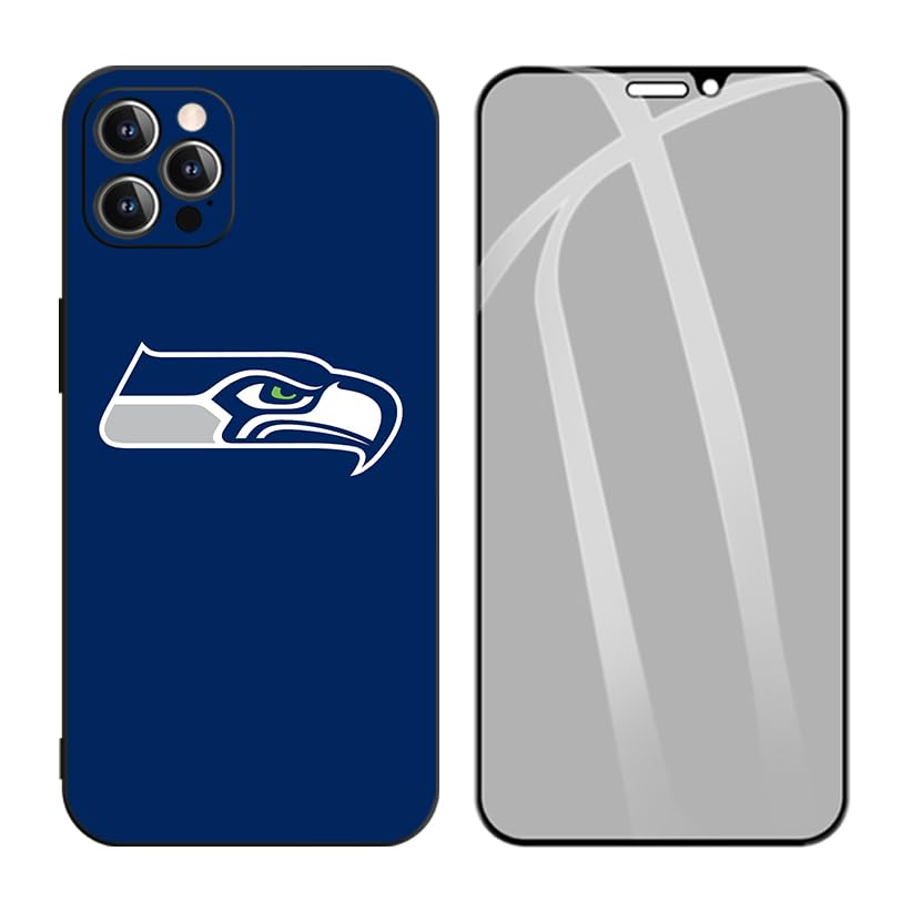 ZiLZaL fit Seahawks for iPhone 12 Pro Case 6.1-Inch Compatible with MagSafe, Translucent Matte Back Slim Shockproof Phone Cover