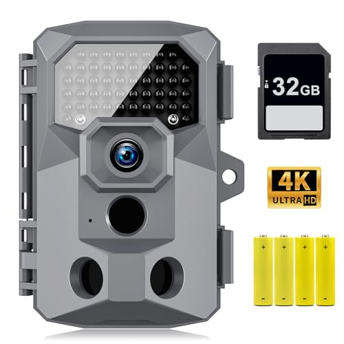 RIGDOO Trail Camera - 4K 48MP Game Camera with Night Vision 0.1s Trigger Motion Activated, IP66 Waterproof 120° Wide Angle Hunting Deer Camera with 50pcs No Glow LEDs for Wildlife Monitoring