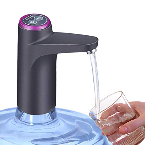 Cozy BlueWater Dispenser, Portable Water Bottle Pump for Universal 3, 4 and 5 Gallon with USB Electric Charging and Automatic Off Switch (Black)