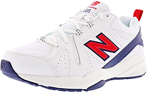 New Balance Men's 619 V5 Casual Comfort Cross Trainer, White/Red, 8.5 X-Wide