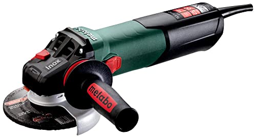 Metabo 4-1/2-Inch / 5-Inch Variable Speed Angle Grinder | 7,600 RPM | 14.5 Amp | Electronics | Slide Switch (Locking) | Safety Clutch | M-Quick Wheel Change | Low Vibe Handle | WEV 17-125 Quick Inox