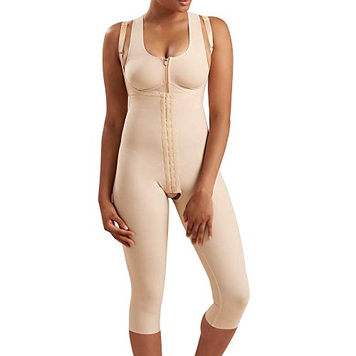 MARENA Recovery Mid-Calf, Post Surgical Compression Girdle, High-Back- L, Beige