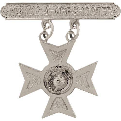 Officially Licensed USMC US Marine Corps Pistol Sharpshooter 1.44' Qualification Badge Lapel Pin (Pistol Sharpshooter)