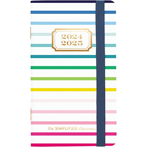 2024-2025 Pocket Calendar Simplified by Emily Ley for AT-A-GLANCE, 2 Year Monthly Planner, 3-1/2' x 6', Pocket Size, Happy Stripe (EL16-021-24)