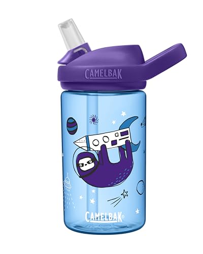 CamelBak eddy+ 14oz Kids Water Bottle with Tritan Renew – Straw Top, Leak-Proof When Closed, 14oz, Sloths in Space