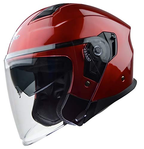 Vega Helmets Unisex-Adult Open Face Motorcycle Helmet (Candy Red, XX-Large)