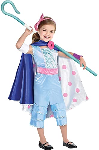 Party City Toy Story 4 Bo Peep Costume for Girls, Small (4-6), Includes Jumpsuit, Skirt/Cape, Staff and More