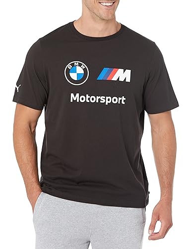 PUMA Men's Standard BMW MMS ESS Logo Tee, Black, X-Large