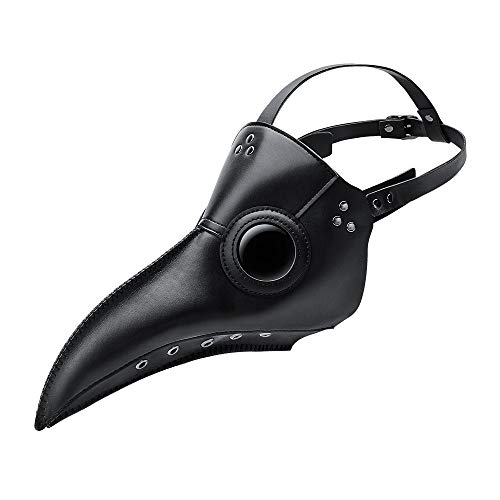 plague doctor mask bird beak mask Latex long nose cosplay steampunk scary mask for halloween costume props black gas costume leather material gothic cosplay retro steampunk for adults woman men kids