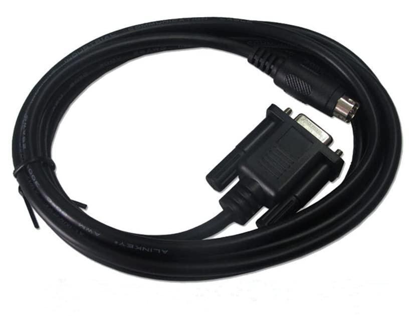 FX-232AWC-H for FX3U, FX3UC, FX3G, FX3GA Series PLC Programming Cable, Upload and Download Programs RS232-RS Black (10m)
