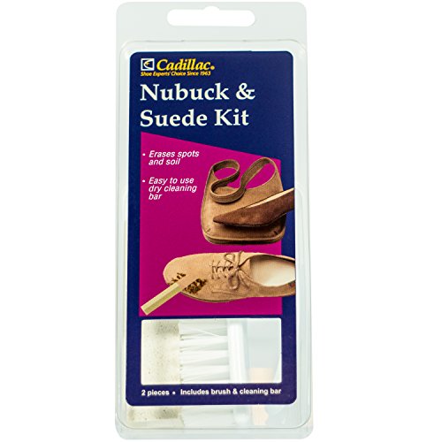 Cadillac Nubuck & Suede Cleaner Kit - Brush and Eraser - Remove Stains & Clean Shoes Boots Bags Coats & More