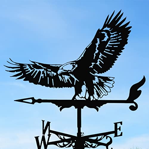 Weather Vane Metal Weather Resistant Wind Direction Indicator Retro Creative Roof Weathercock Roof Decoration Accessories for Outdoor Garden Yard Patio Farm