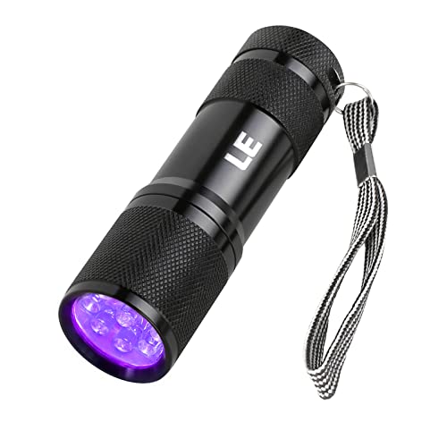 Lighting EVER Black Light Flashlight, Small UV Lights 395nm, Portable Ultraviolet Light Detector for Invisible Ink Pens, Dog Cat Pet Urine Stain, AAA Batteries Included