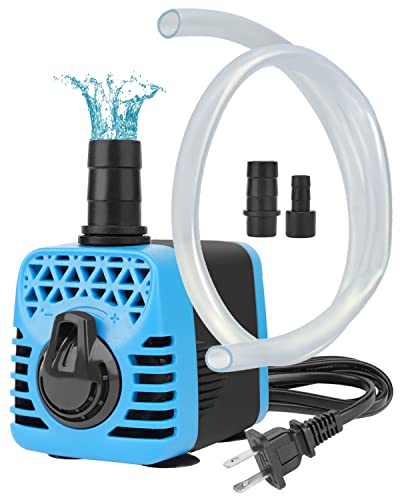 AquaMiracle 210GPH Aquarium Water Pumps (800L/H, 10W) Fountain Pump Pond Pump Submersible Water Pump with Flow Control & Hose for Fish Tank, Fountain, Waterfall, Filtration, Water feature, Hydroponic