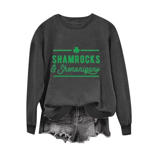 OPHPY Deal of the Day Prime Today, St Patricks Day Shirt Women Green Long Sleeve Sweatshirt Funny Irish Tops Shamrock Tees Saint Patrick's Day Outfits