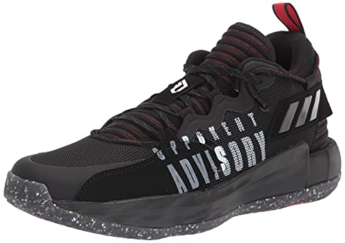 adidas Unisex Dame 7 Extply Basketball Shoe, Black/White/Vivid Red, 9 US Men