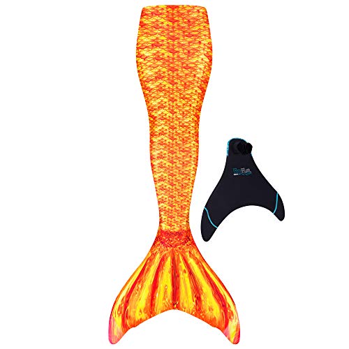 Fin Fun Mermaidens - Mermaid Tails for Swimming for Women, Teens and Adults with Monofin, Small, Tropical Sunrise