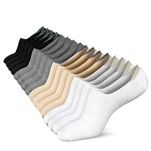 wernies No Show Socks Women Low Socks Short Socks for Flats Non Slip Thin Liner Socks, 5-8