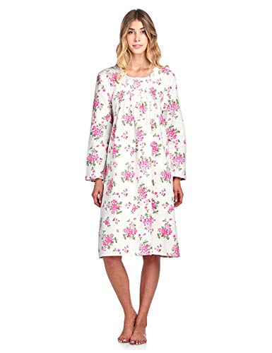 Casual Nights Women's Flannel Floral Long Sleeve Nightgown - Floral Pink - X-Large