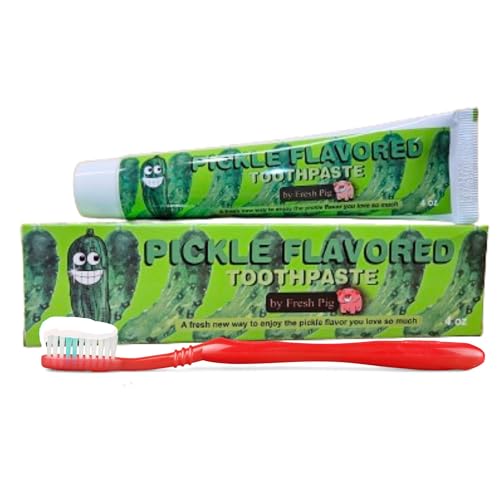 Fresh Pig Pickle Flavored Toothpaste - Funny Pickle Gifts for Pickle Lovers, Dill Pickle Flavor Gag Gift for Women and Men who Love Pickles