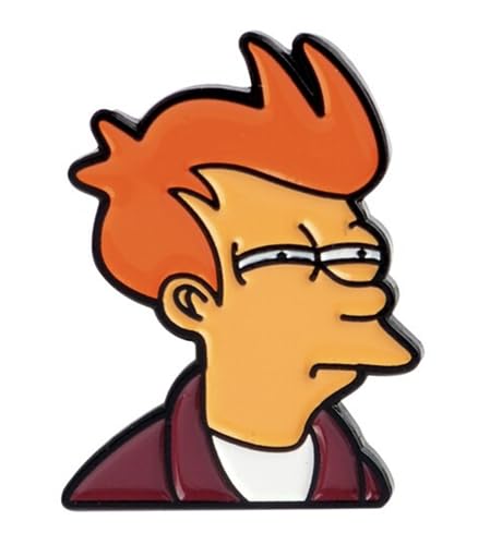 Futurama Philip J Fry Not Sure If Meme Narrows Squints Eyes Animated Comedy TV Show 1.1' Enamel Pin Badge