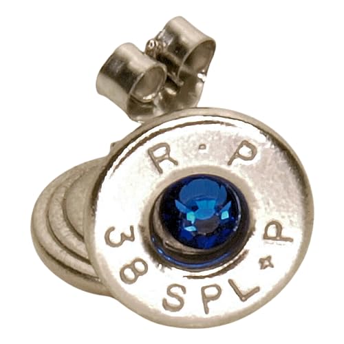 38 Special+P Stud Earrings Palladium Plated with Swarovski Crystals- (One Pair from Those Shown in Photos) Blue
