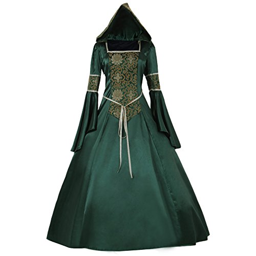 CosplayDiy Women's Medieval Hooded Fancy Dress Victorian Costume G XXL
