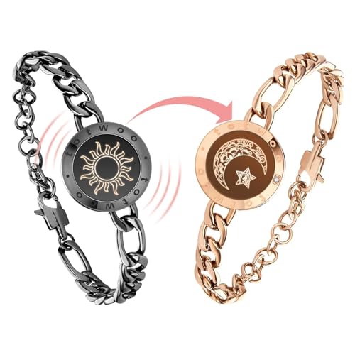 TOTWOO Touch Bracelets for Couples, Vibration & Light up for Love Couples | Long Distance Relationship Gifts for Girlfriend Bluetooth Pairing Jewelry