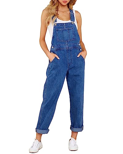 LookbookStore Overalls Women Spring Denim Overalls for Women 2024 Trendy Women's Fashion Overalls blue Womens Overalls Denim for Summer Comfy Bib Overalls Size L Size 12 14