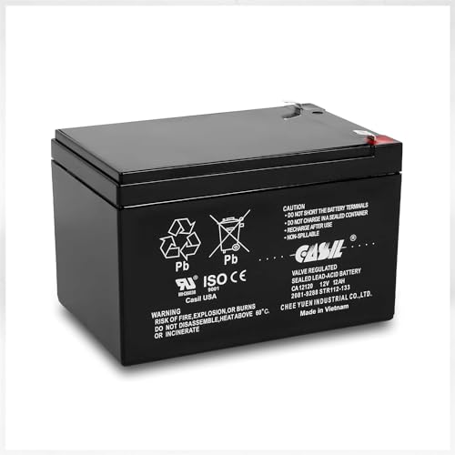 Casil 12 Volt 12 Amp F2 Sealed Lead Acid AGM Rechargeable 12v 12ah Deep Cycle Battery CA12120
