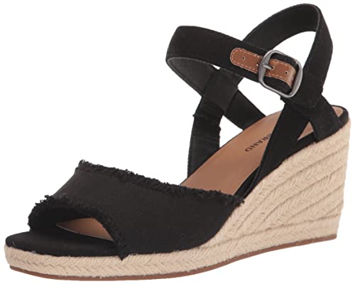 Lucky Brand Women's Mindra Espadrille Wedge Sandal, Black, 6