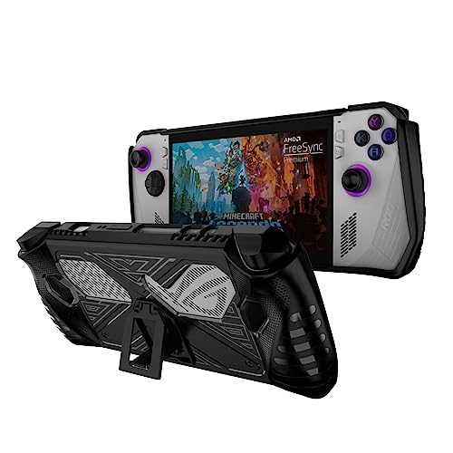 Baigeda Protective Case with Foldable Kickstand for ASUS Rog Ally 2023 Release Full Body Soft TPU Handheld Game Console Drop-Proof Protector Case with Shockproof,Non-Slip,Anti-Collision (Black)