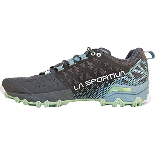 La Sportiva Womens Bushido II GTX Trail Running Shoes, Carbon/Mist, 8.5