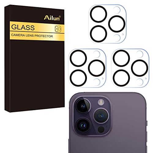 Ailun 3 Pack Camera Lens Protector for iPhone 14 Pro 6.1' ＆ iPhone 14 Pro Max 6.7',Tempered Glass,9H Hardness,Ultra HD,Anti-Scratch,Easy to Install,Case Friendly [Does not Affect Night Shots]