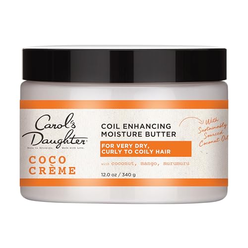 Carol's Daughter Coco Creme Coil Enhancing Moisture Butter, with Coconut Oil and Mango Butter, for Very Dry Curly Hair, Paraben and Silicone Free, 12 oz