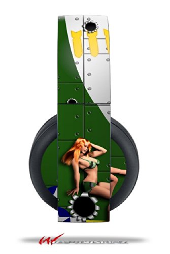 WWII Bomber Plane Pin Up Girl - Decal Style Vinyl Skin fits Original Sony PS4 Gold Wireless Headphones (HEADPHONES NOT INCLUDED)
