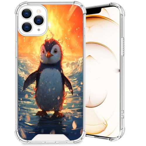DAFEI Transparent Phone Case for iPhone 13 Pro with Penguin-aa58 Pattern Clear Four-Corner Airbag Reinforced Anti-Scratch and Shock-Proof Protective Phone Cover