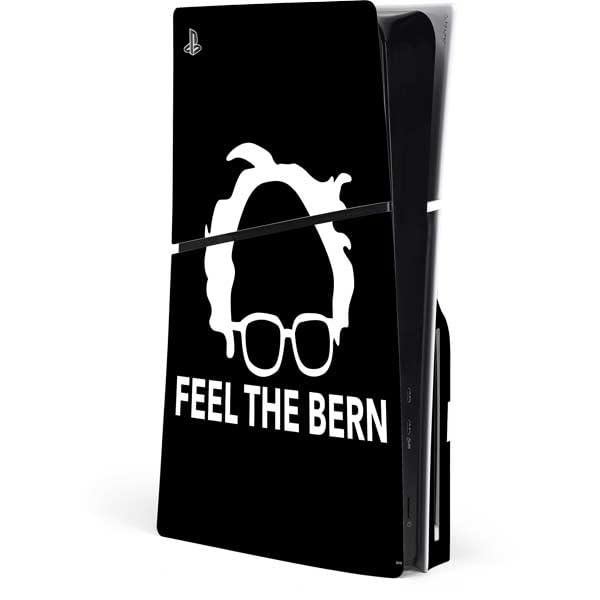 Skinit Decal Gaming Skin Compatible with PS5 Slim Disk Console - Feel The Bern Outline Design