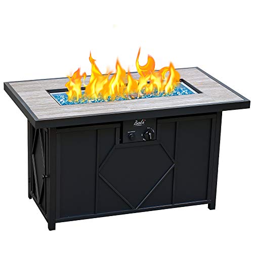 BALI OUTDOORS Gas Fire Table 42' Ceramic Tabletop Propane Firepit 60,000 BTU use as Dinner Coffee Table, Good for Outside Patio Backyard Deck Balcony Share time with Family or Friends