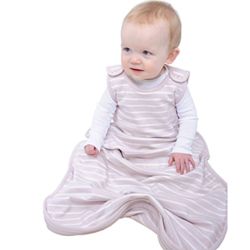 Woolino Ultimate Baby Sleep Sack - 4 Season Baby Wearable Blanket - Two-Way Zipper Adjustable Sleeping Bag - Merino Wool and Organic Cotton - Universal Size (2-24 Months) - Lilac