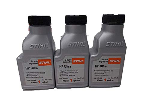 Stihl 3 Pack Synthetic Oil Mix 50:1 HP Ultra 2-Cycle 1 Bottle 2.6 oz = 1 Gal #G